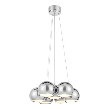 Markslöjd 109167 - Lysekrone med wireophæng CUPOLO 7xE14/40W/230V i blank krom