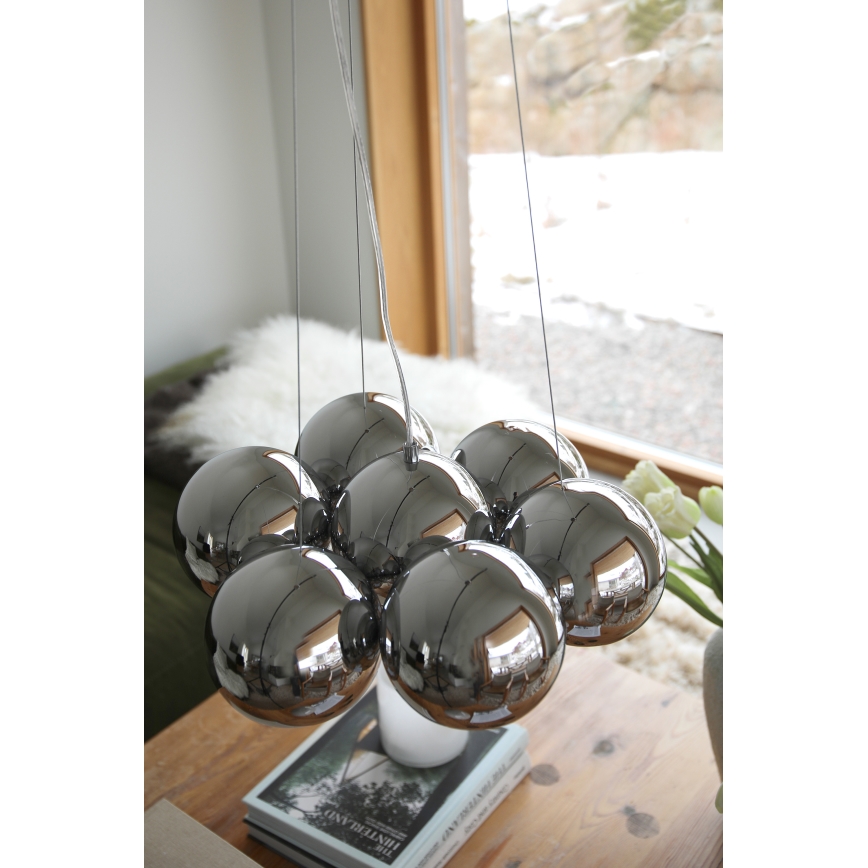 Markslöjd 109167 - Lysekrone på wire CUPOLO 7xE14/40W/230V Ø 45 cm skinnende krom