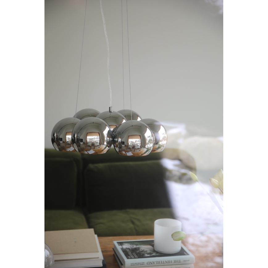 Markslöjd 109167 - Lysekrone på wire CUPOLO 7xE14/40W/230V Ø 45 cm skinnende krom