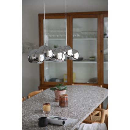 Markslöjd 109168 - Pendel på kabel CUPOLO 7xE14/40W/230V poleret krom
