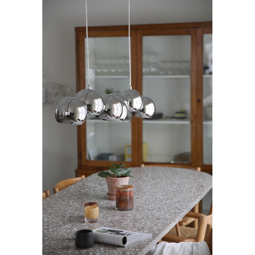Markslöjd 109168 - Pendel på kabel CUPOLO 7xE14/40W/230V poleret krom