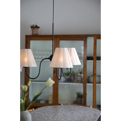 Markslöjd 109172 - VEYA pendel på kabel 3xE14/40W/230V Ø 90 cm hør/sort