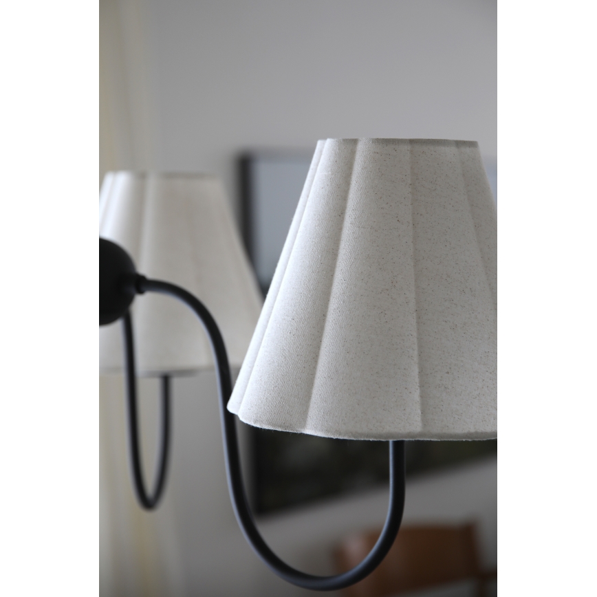 Markslöjd 109172 - VEYA pendel på kabel 3xE14/40W/230V Ø 90 cm hør/sort