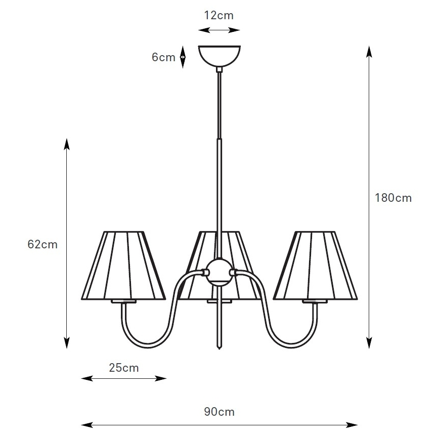 Markslöjd 109172 - VEYA pendel på kabel 3xE14/40W/230V Ø 90 cm hør/sort