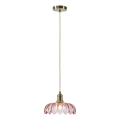 Markslöjd 109178 - Pendel med ledning KURAGE 1xE27/40W/230V messing/røget rosa