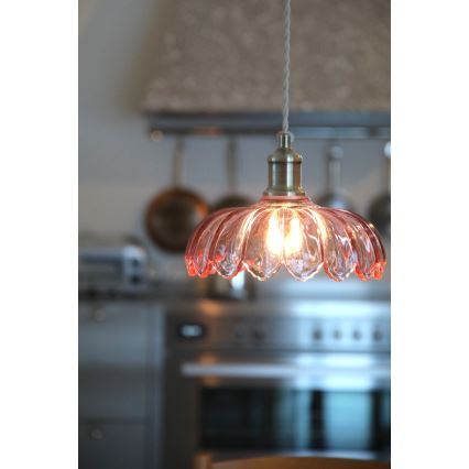 Markslöjd 109178 - Pendel med ledning KURAGE 1xE27/40W/230V messing/røget rosa