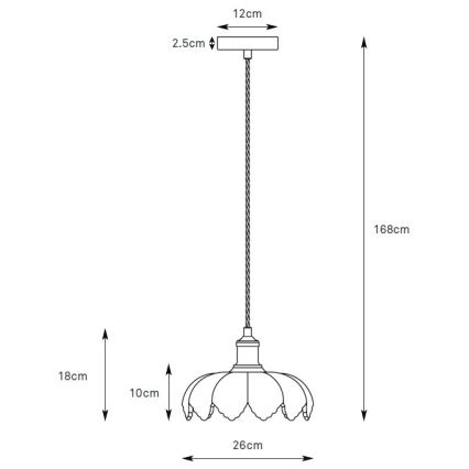 Markslöjd 109178 - Pendel med ledning KURAGE 1xE27/40W/230V messing/røget rosa