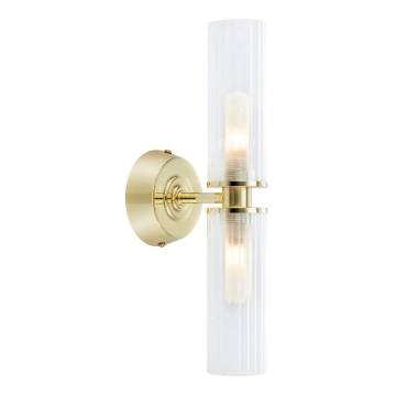 Markslöjd 109236 - Badeværelsesvæglampe RIMINI 2xG9/20W/230V IP44 messing