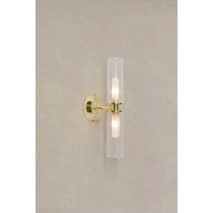 Markslöjd 109236 - Badeværelsesvæglampe RIMINI 2xG9/20W/230V IP44 messing