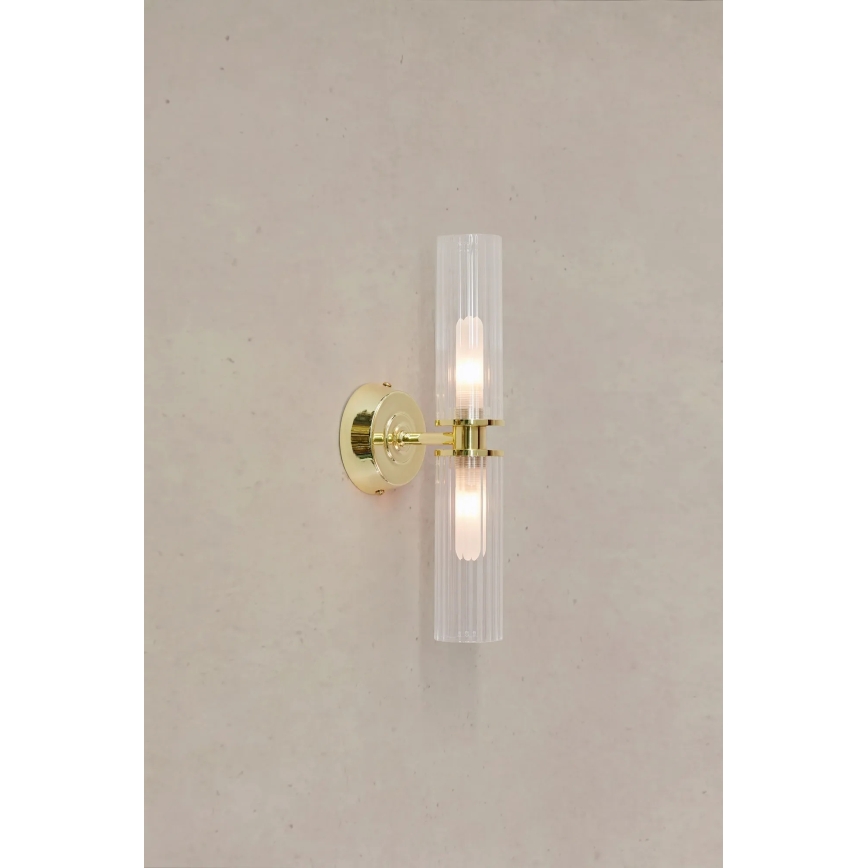 Markslöjd 109236 - Badeværelsesvæglampe RIMINI 2xG9/20W/230V IP44 messing