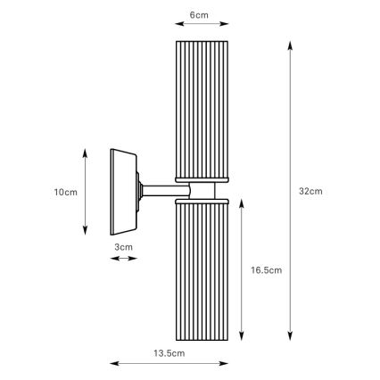 Markslöjd 109236 - Badeværelsesvæglampe RIMINI 2xG9/20W/230V IP44 messing