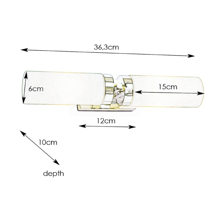 Markslöjd 234841, 450712 - Badeværelses væglampe STELLA 2xE14/40W/230V IP44
