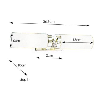 Markslöjd 234844, 450712 - Badeværelses væglampe STELLA 2xE14/40W/230V IP44