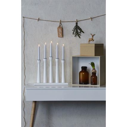 Markslöjd 702229 - Julelysestage MASESKÄR 5xE10/3W/230V hvid