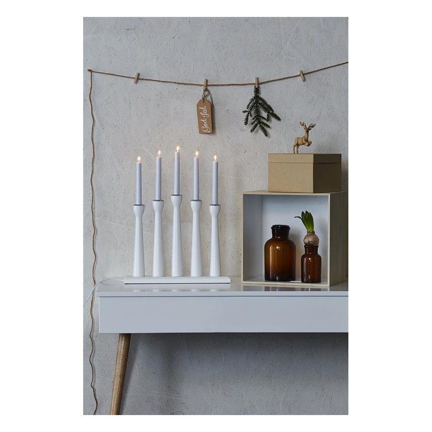 Markslöjd 702229 - Julelysestage MASESKÄR 5xE10/3W/230V hvid
