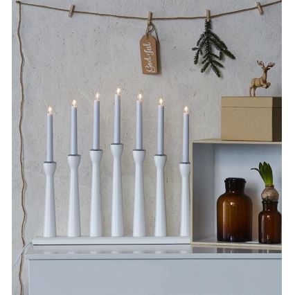 Markslöjd 702232 - Julelysestage MASESKÄR 7xE10/3W/230V hvid