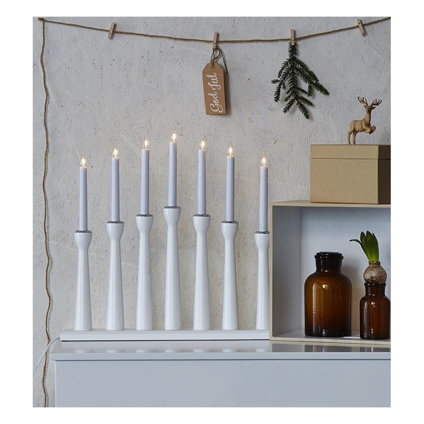 Markslöjd 702232 - Julelysestage MASESKÄR 7xE10/3W/230V hvid