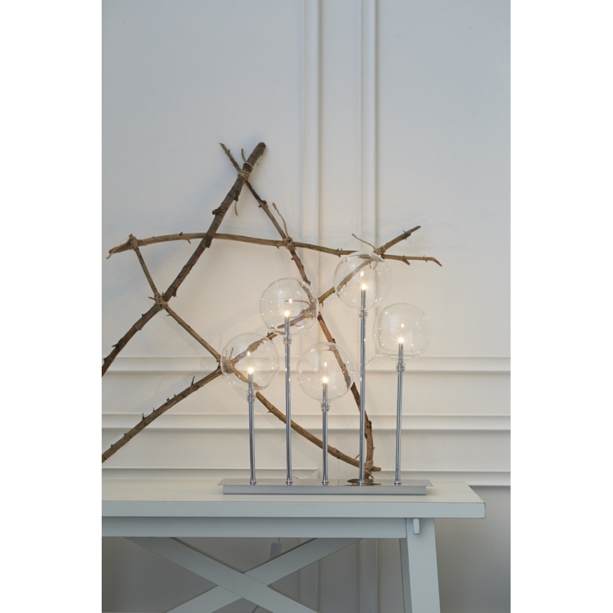 Markslöjd 703519 - Julelysestage MÄSTER 7xE5/0,8W/230/12V mat krom