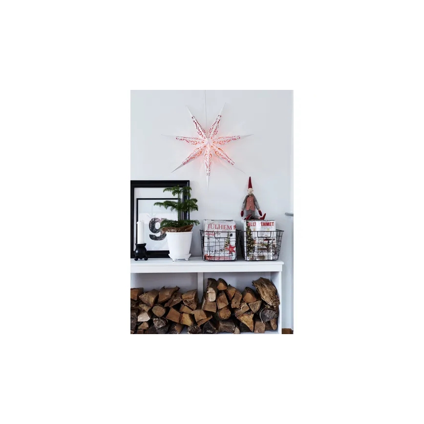 Markslöjd 703553 - Juledekoration ELIN 1xE14/25W/230V hvid/rød 75 cm