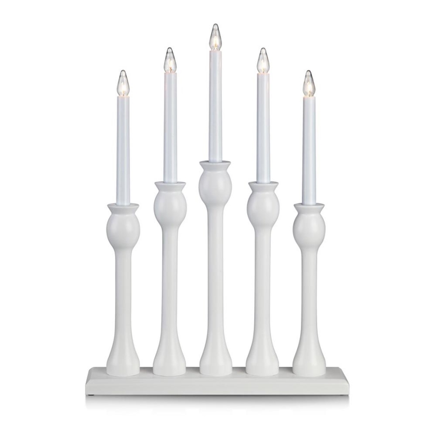 Markslöjd 703800 - Julelysestage LÖVASA 5xE10/3W/230V hvid
