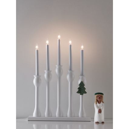 Markslöjd 703800 - Julelysestage LÖVASA 5xE10/3W/230V hvid