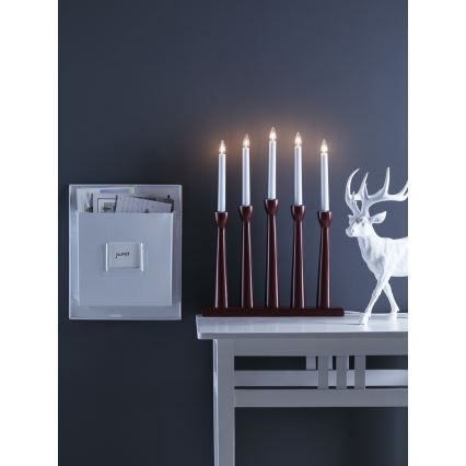 Markslöjd 704176 - Julelysestage MASESKÄR 5xE10/3W/230V rød