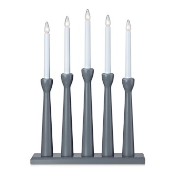 Markslöjd 704197 - Julelysestage MASESKÄR 5xE10/3W/230V grå 