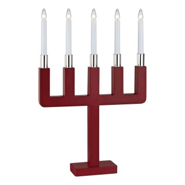 Markslöjd 704220 - Julelysestage SUNDSTOORP 5xE10/3W/230V rød