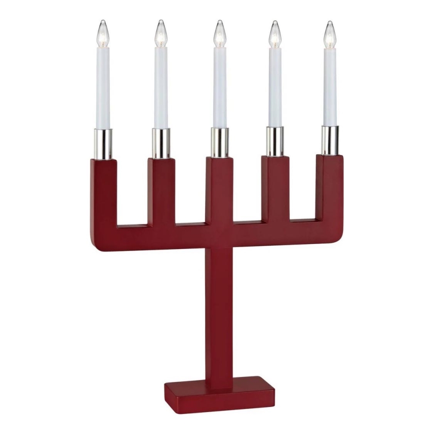 Markslöjd 704220 - Julelysestage SUNDSTOORP 5xE10/3W/230V rød