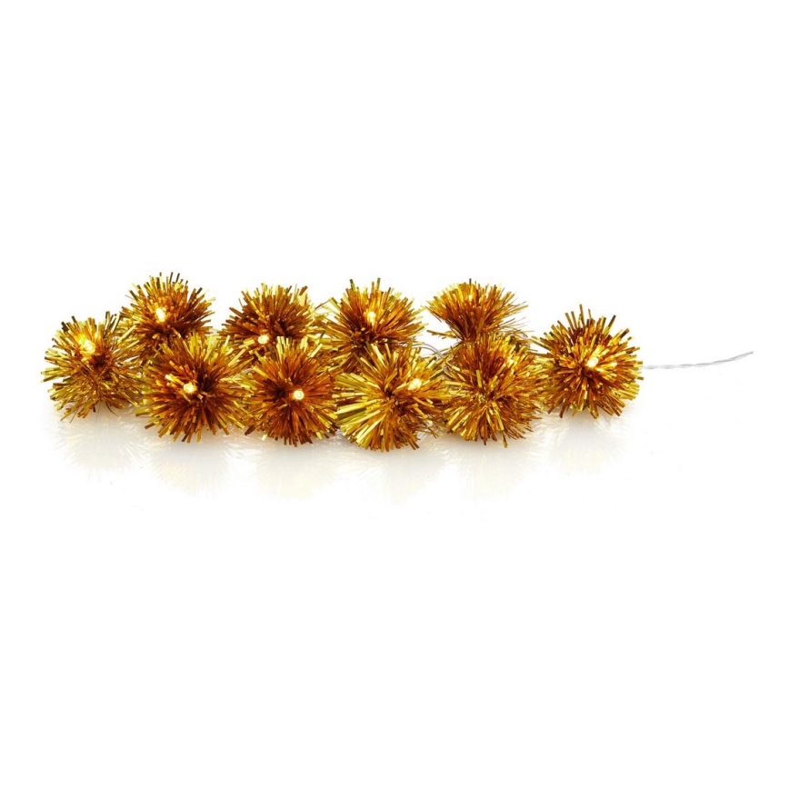 Markslöjd 704775 - LED julekæde POMPOM 10xLED/2xAA 2,75 m