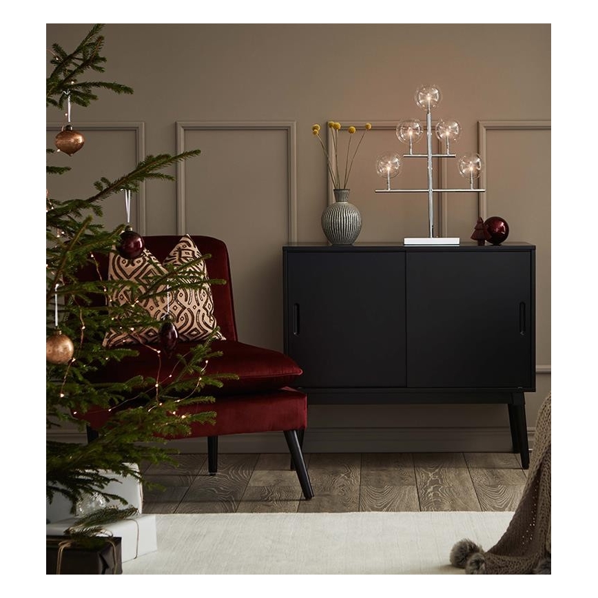 Markslöjd 704820 - Julelysestage MAESTRO 5xE5/0,8W/230/12V skinnende krom
