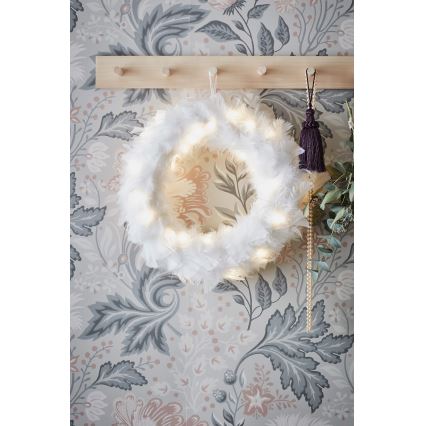 Markslöjd 705290 - LED Julekrans FEATHER LED/1,2W/3xAA pr. 35 cm