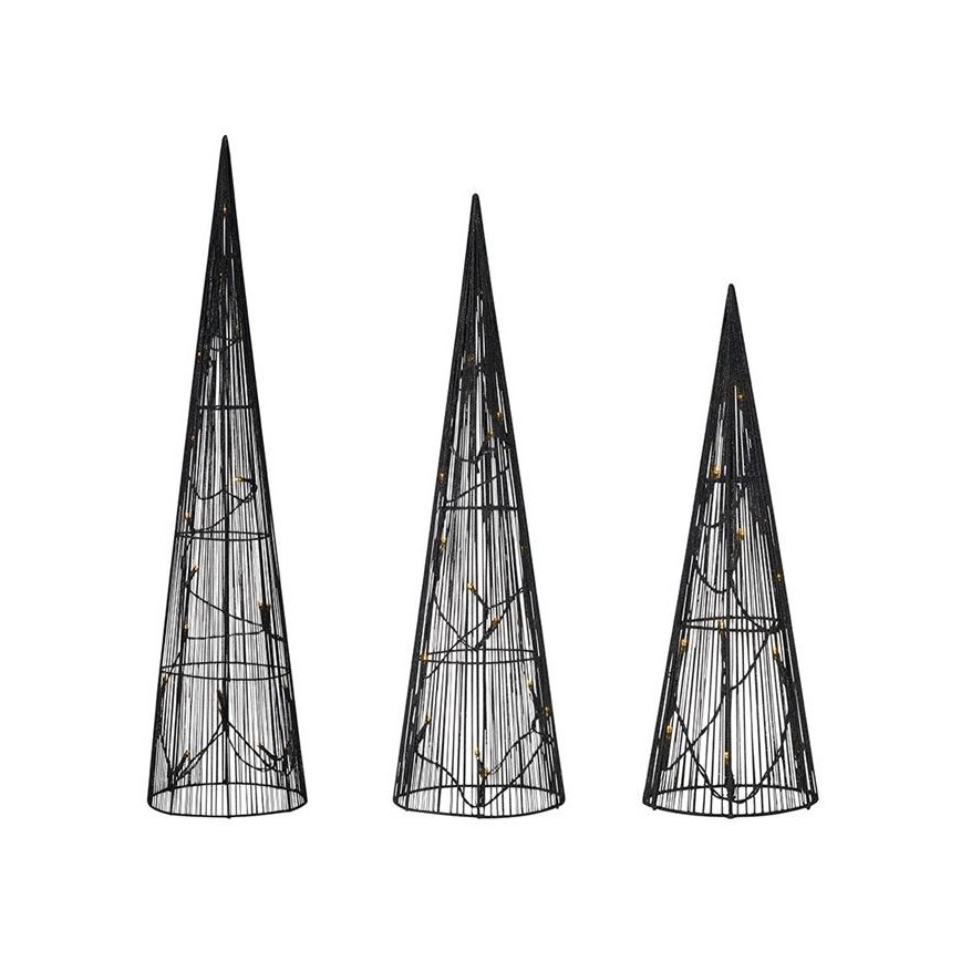 Markslöjd 705748 - SÆT 3x LED Juledekoration DUNGE LED/2,7W/4,5V sort