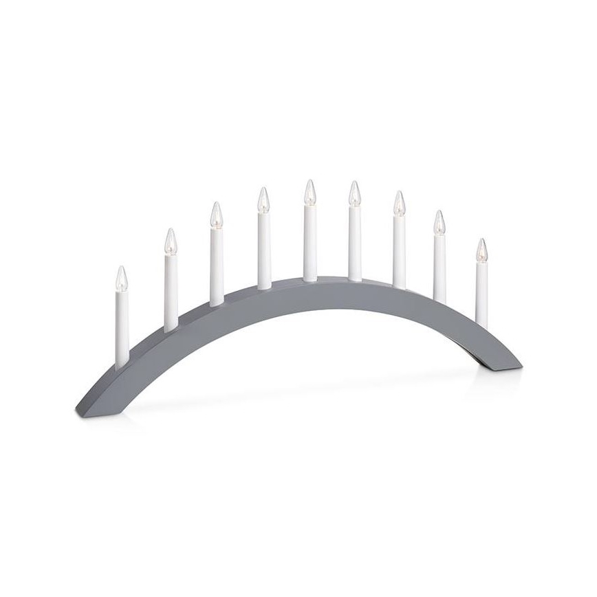 Markslöjd 705811 - Julelysestage ATLE 9xE10/3W/230V grå