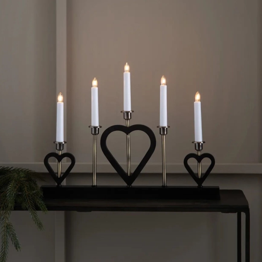 Markslöjd 705938 - Julelysestage MELISSA 5xE10/3W/230V sort/messing