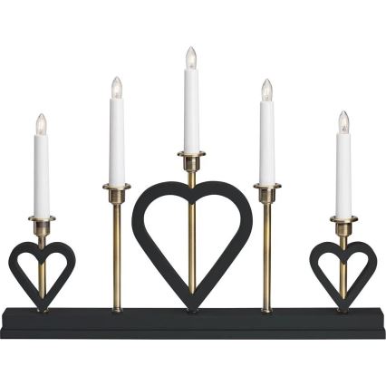 Markslöjd 705938 - Julelysestage MELISSA 5xE10/3W/230V sort/messing