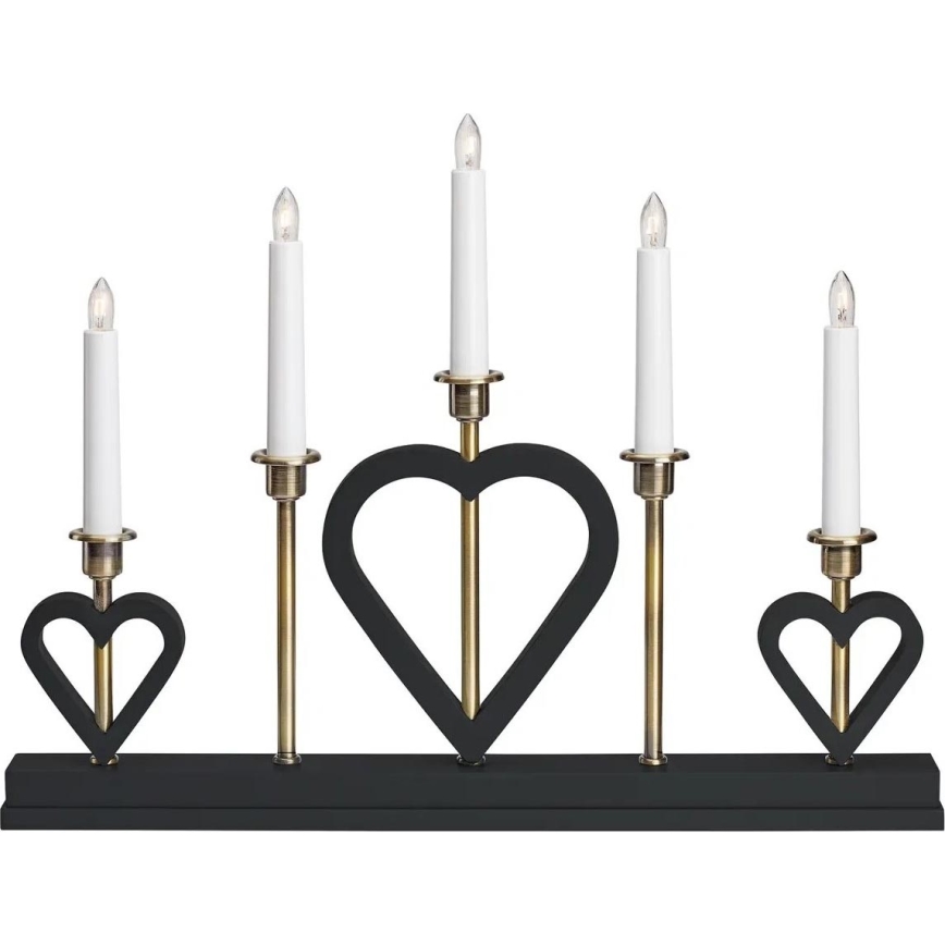 Markslöjd 705938 - Julelysestage MELISSA 5xE10/3W/230V sort/messing