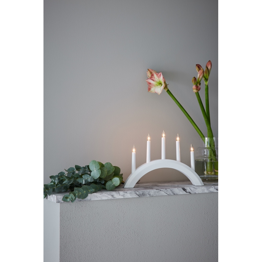 Markslöjd 705952 - Julelysestage AVENTO 5xE10/3W/230V hvid