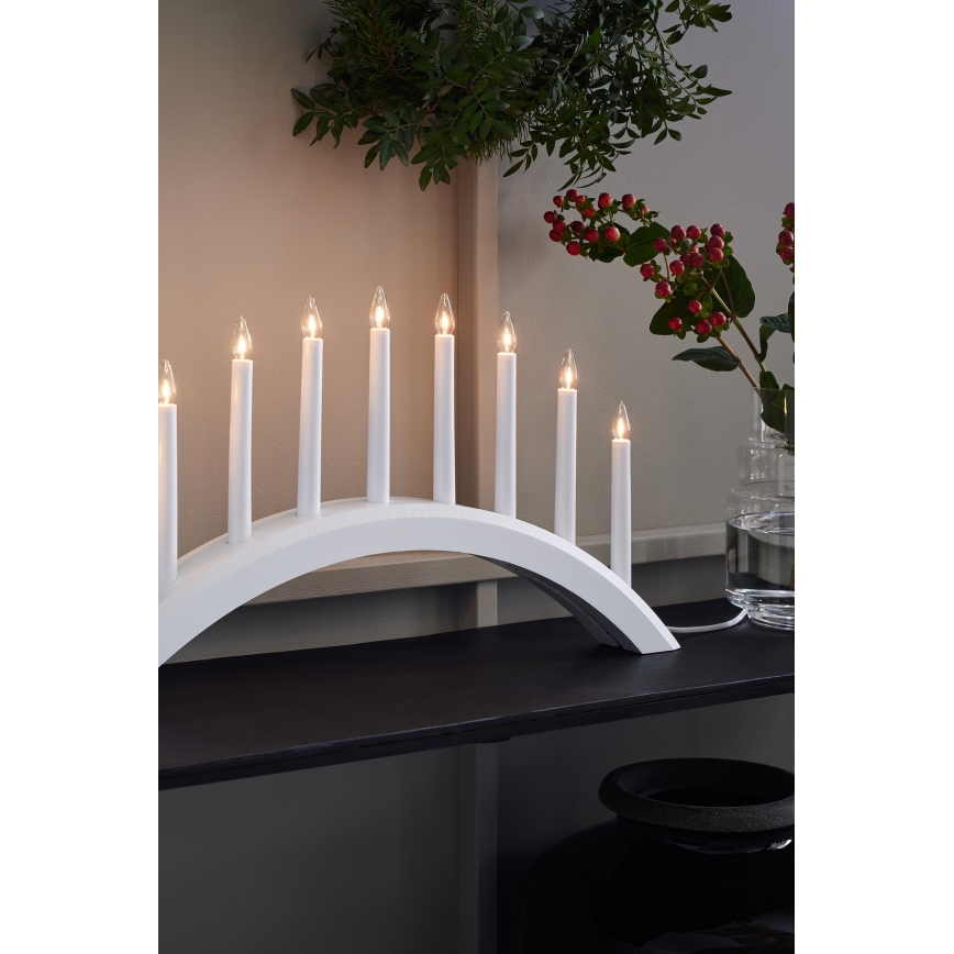 Markslöjd 705954 - Julelysestage AVENTO 9xE10/3W/230V hvid