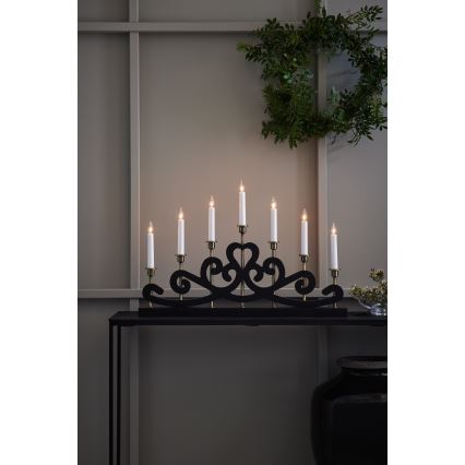 Markslöjd 705966 - Julelysestage NIGHTFALL 7xE10/3W/230V sort/messing