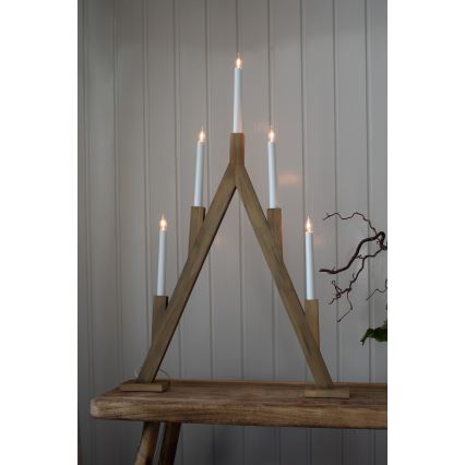 Markslöjd 706161 - Julelysestage BJURFORS 5xE10/3W/230V brun