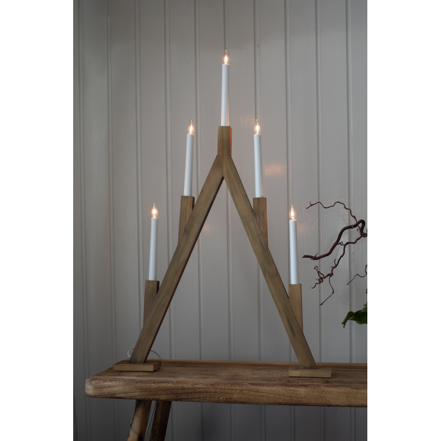 Markslöjd 706161 - Julelysestage BJURFORS 5xE10/3W/230V brun
