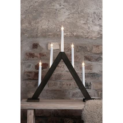 Markslöjd 706224 - Julelysestage ARIELE 5xE10/3W/230V fyrretræ/brun