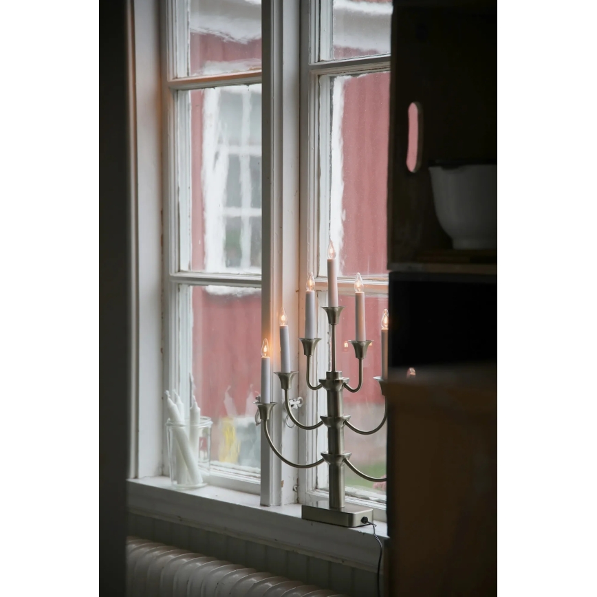 Markslöjd 706282 - Julelysestage GYLLING 7xE10/3W/230V messing