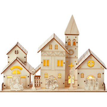 Markslöjd 706447 - LED Juledekoration VILLAGE LED/0,24W/2xAA krydsfiner