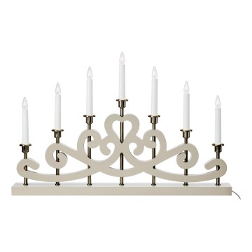 Markslöjd 706452 - Julelysestage NIGHTFALL 7xE10/3W/230V beige/messing
