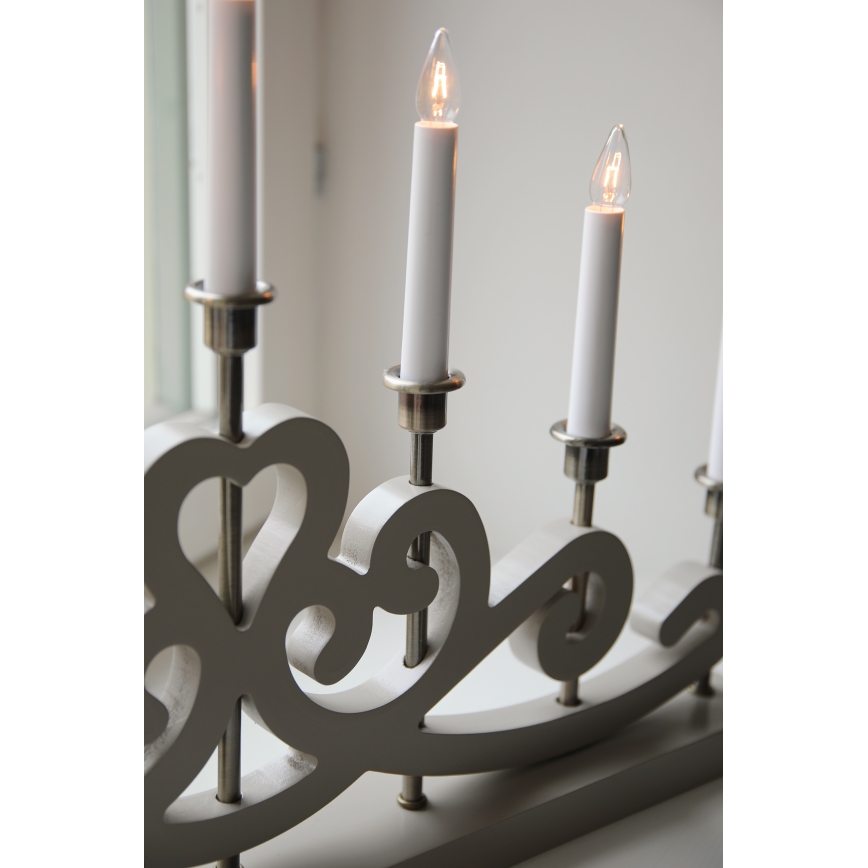 Markslöjd 706452 - Julelysestage NIGHTFALL 7xE10/3W/230V beige/messing