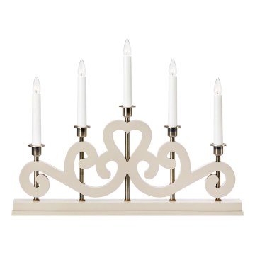 Markslöjd 706453 - Julelysestage ENEBY 5xE10/3W/230V beige/messing