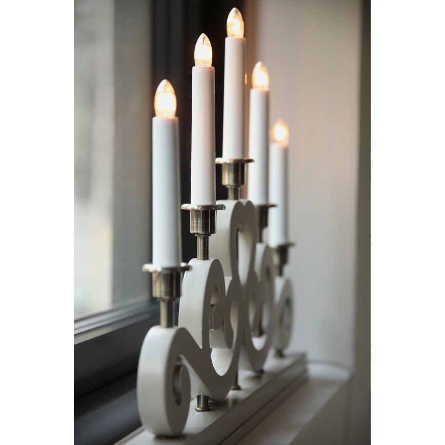 Markslöjd 706453 - Julelysestage ENEBY 5xE10/3W/230V beige/messing