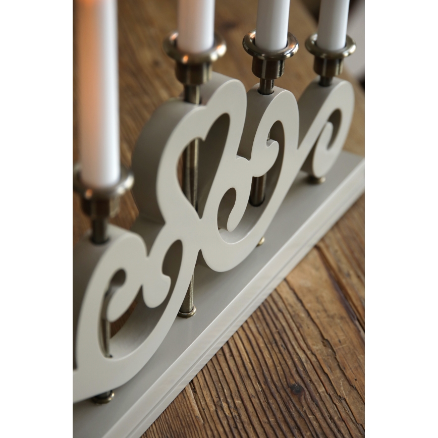 Markslöjd 706453 - Julelysestage ENEBY 5xE10/3W/230V beige/messing